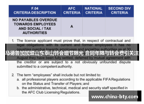 马德鲁加加盟山东泰山转会细节曝光 合同年限与转会费引关注